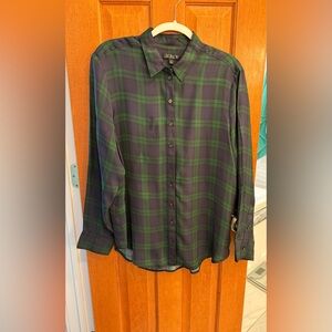 Green Plaid Blouse